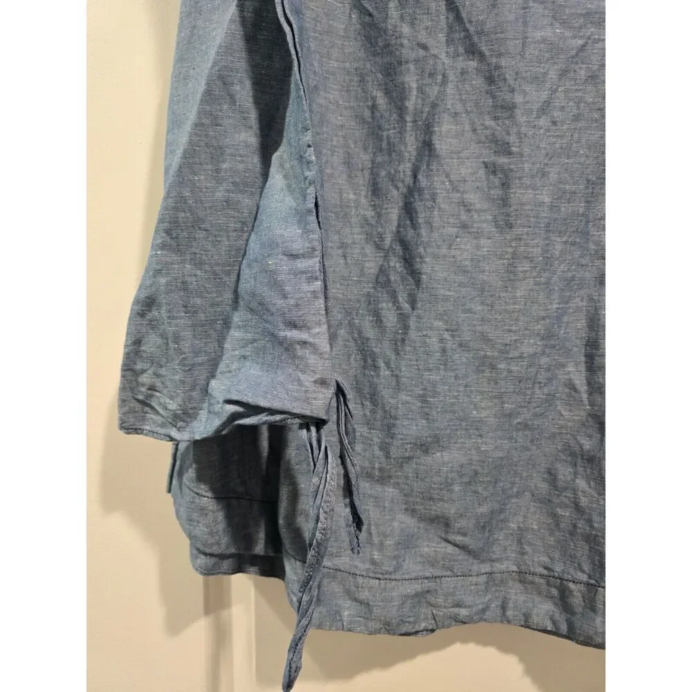 Free People Show Some Shoulder Chambray Top Size Large NWT‎